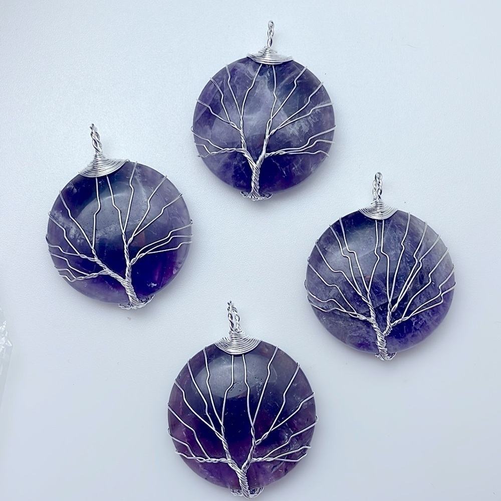 NEW! Natural Amethyst and silver pendant for necklace - Picture 7 of 8